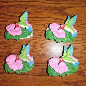 Humming bird Napkin Rings set of 4 VTG